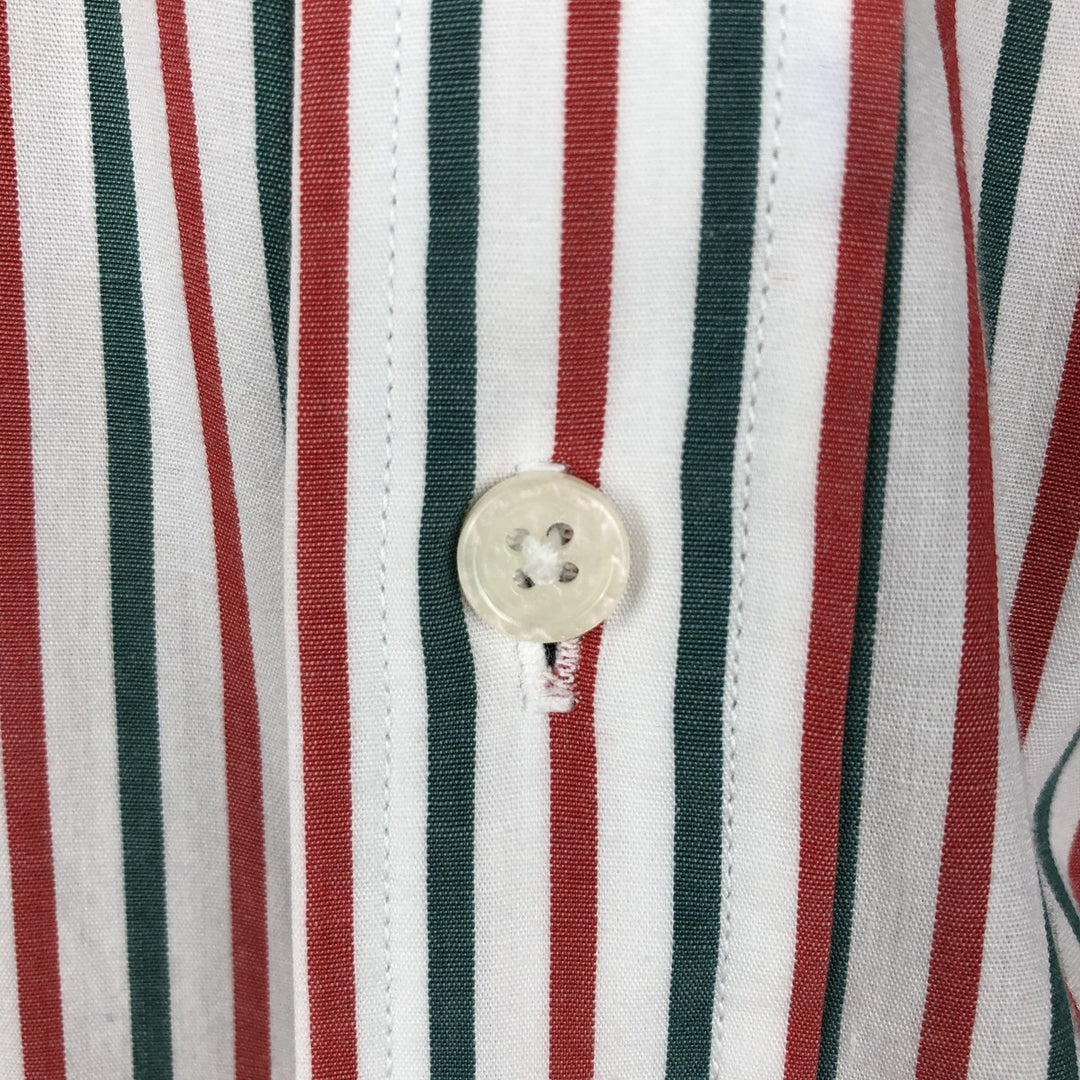 80s-90'S Brooks Brothers Est.1818 Long Sleeve Button-Down Striped Shirt Made in USA Men's Size L Vintage cotton red type reddish brown Vintage Second Hand