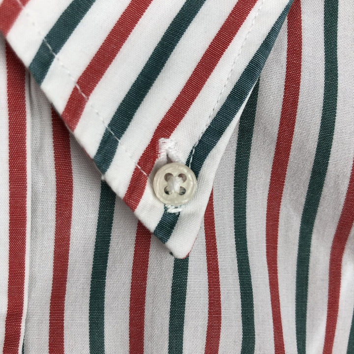80s-90'S Brooks Brothers Est.1818 Long Sleeve Button-Down Striped Shirt Made in USA Men's Size L Vintage cotton red type reddish brown Vintage Second Hand