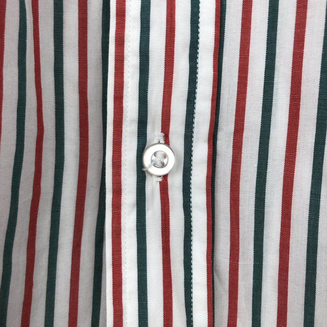 80s-90'S Brooks Brothers Est.1818 Long Sleeve Button-Down Striped Shirt Made in USA Men's Size L Vintage cotton red type reddish brown Vintage Second Hand