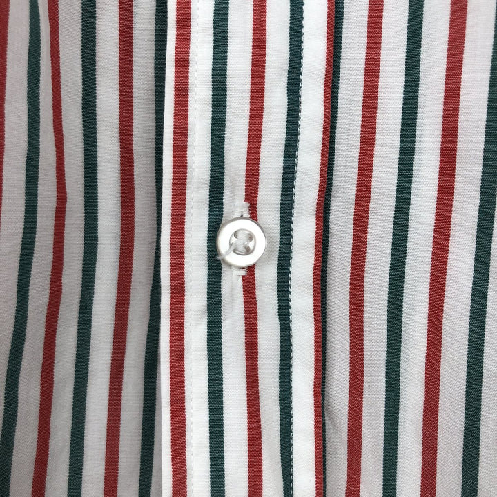 80s-90'S Brooks Brothers Est.1818 Long Sleeve Button-Down Striped Shirt Made in USA Men's Size L Vintage cotton red type reddish brown Vintage Second Hand