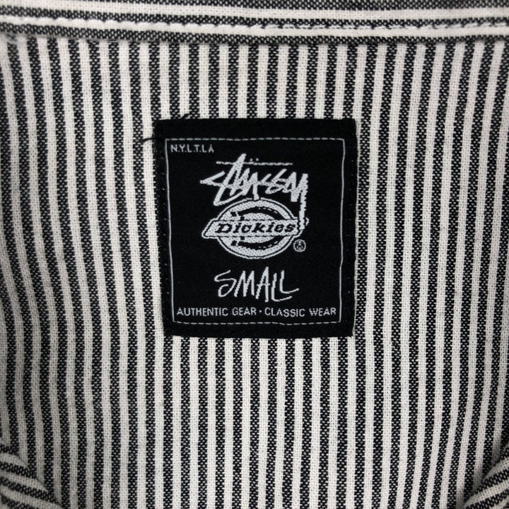 Stussy Dickies Long-Sleeve Cotton Stripe Shirt, Men's Size S (approx.) cotton black type Vintage Second Hand