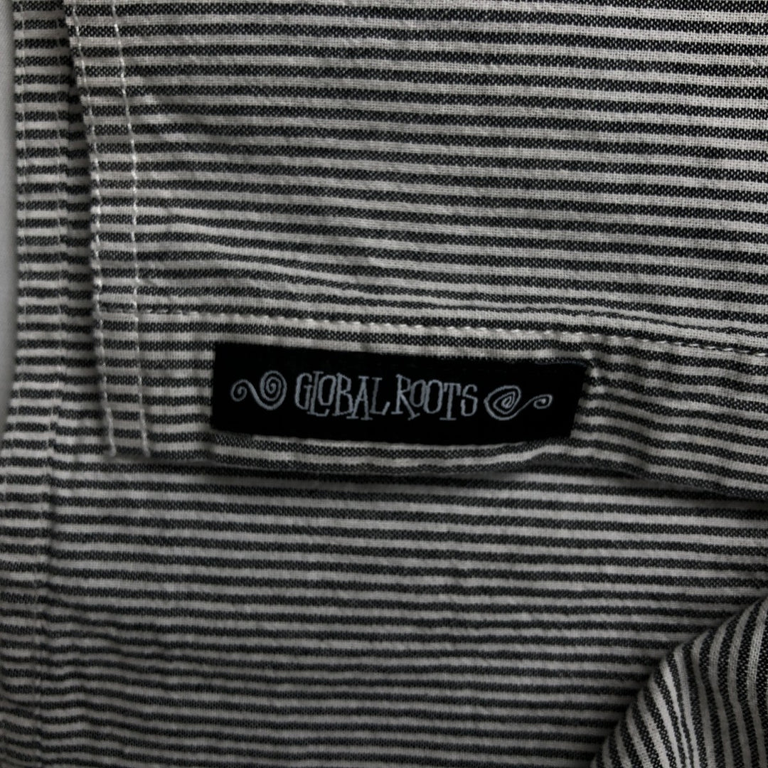 Stussy Dickies Long-Sleeve Cotton Stripe Shirt, Men's Size S (approx.) cotton black type Vintage Second Hand