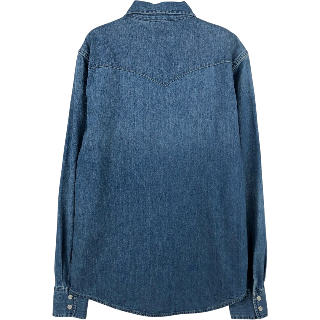 Levi's Long-Sleeve Denim Western Shirt, Men's Size S (approx.) cotton blue type Vintage Second Hand