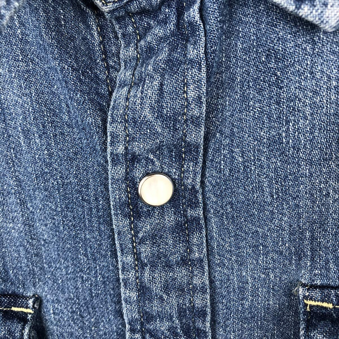 Levi's Long-Sleeve Denim Western Shirt, Men's Size S (approx.) cotton blue type Vintage Second Hand