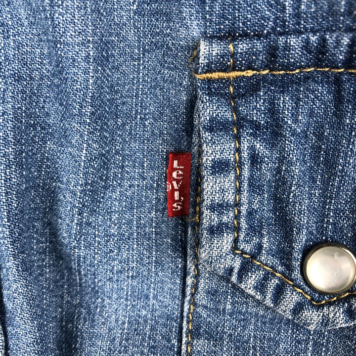 Levi's Long-Sleeve Denim Western Shirt, Men's Size XL (approx.) cotton blue type Vintage Second Hand