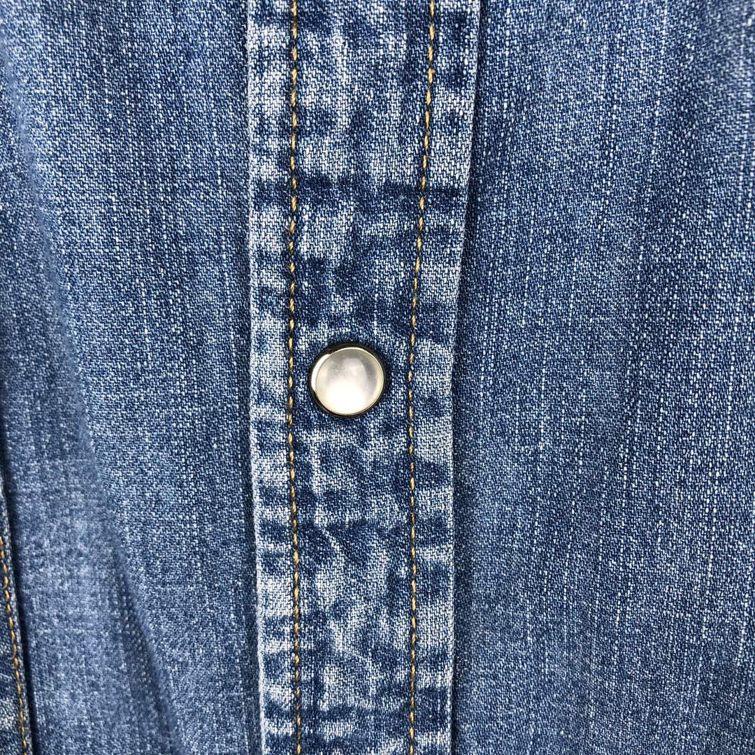Levi's Long-Sleeve Denim Western Shirt, Men's Size XL (approx.) cotton blue type Vintage Second Hand