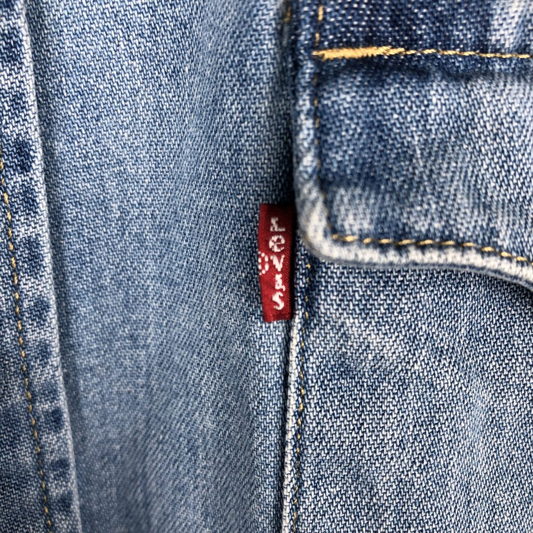 Levi's Long-Sleeve Denim Western Shirt, Men's Size L (approx.) cotton blue type Vintage Second Hand