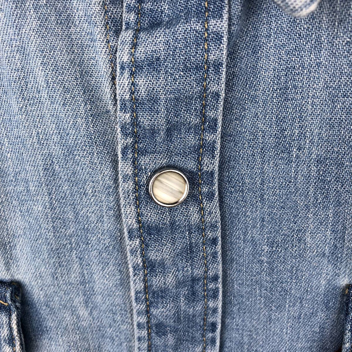 Levi's Long-Sleeve Denim Western Shirt, Men's Size L (approx.) cotton blue type Vintage Second Hand