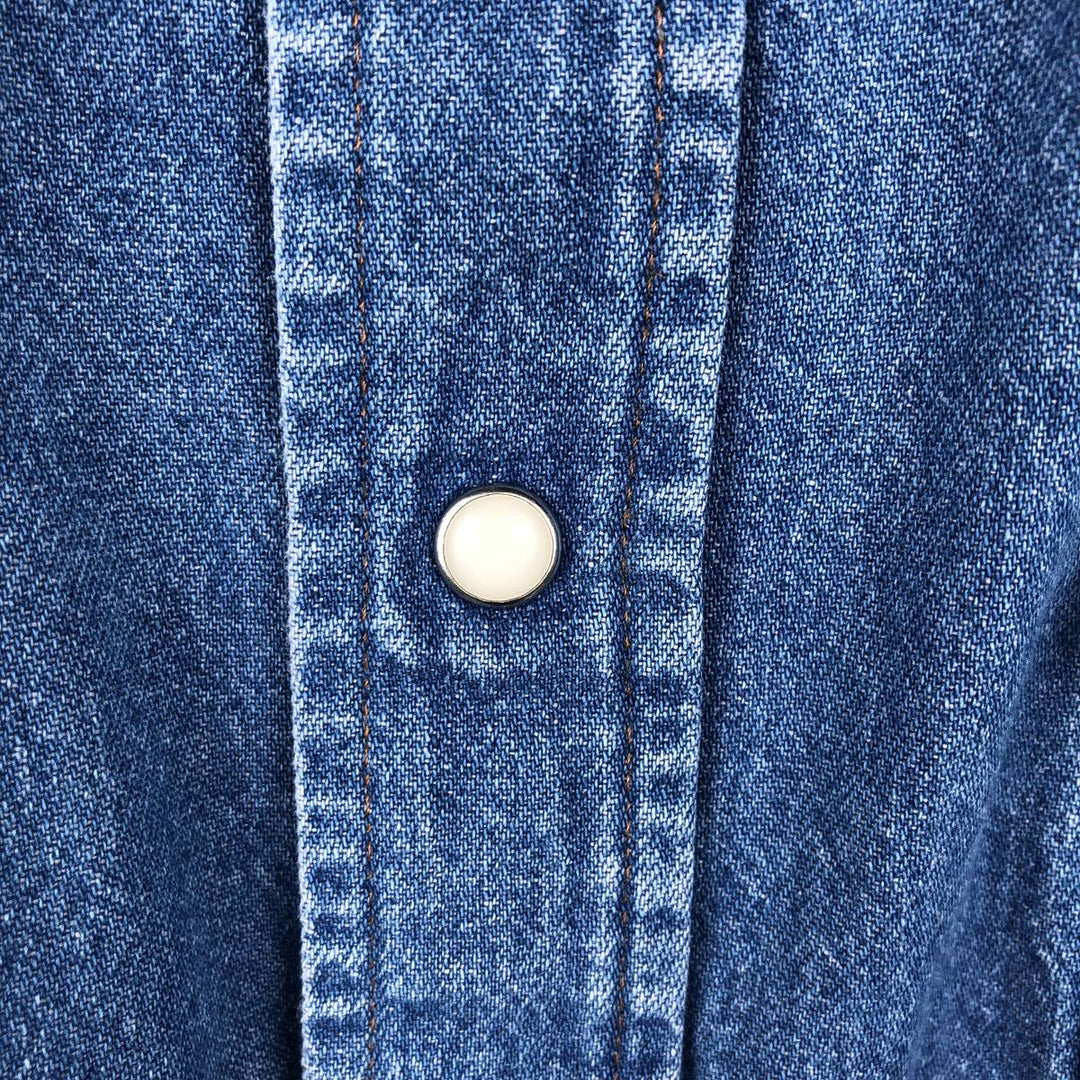 Wrangler Long Sleeve Denim Western Shirt, Men's XL cotton blue type Vintage Second Hand