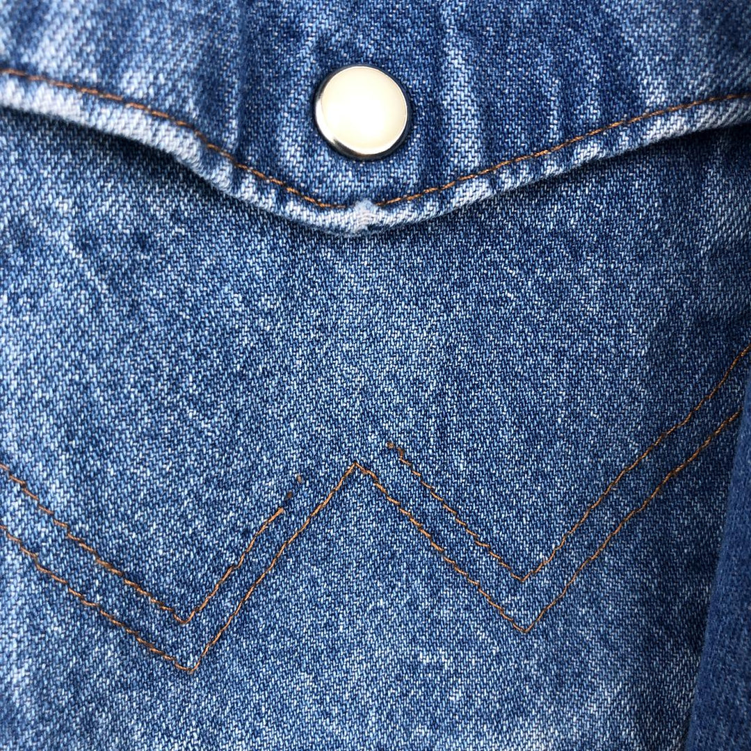 Wrangler Long Sleeve Denim Western Shirt, Men's XL cotton blue type Vintage Second Hand