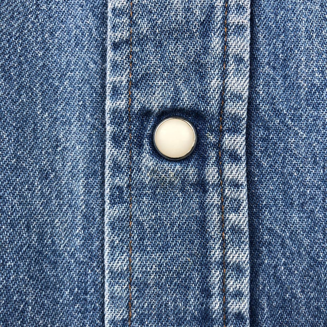 Wrangler Long Sleeve Denim Western Shirt, Men's XL cotton blue type Vintage Second Hand