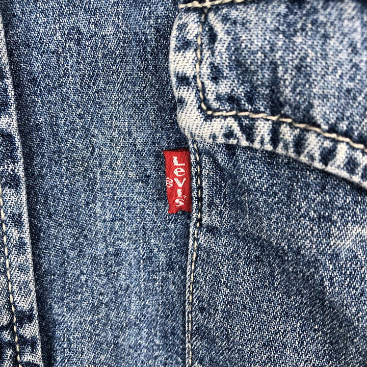 Levi's Long-Sleeve Denim Western Shirt, Men's Size XL (approx.) cotton blue type Vintage Second Hand