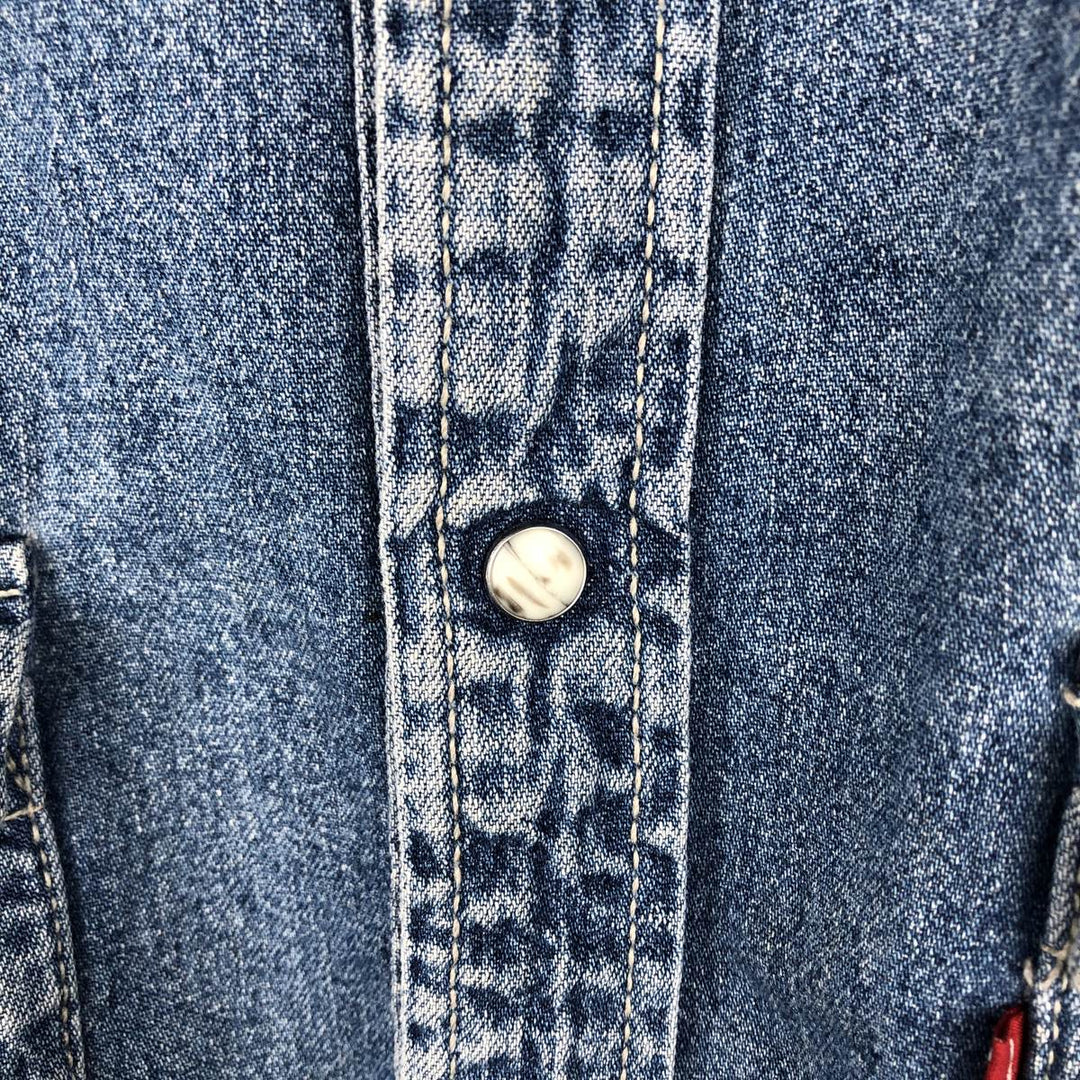 Levi's Long-Sleeve Denim Western Shirt, Men's Size XL (approx.) cotton blue type Vintage Second Hand