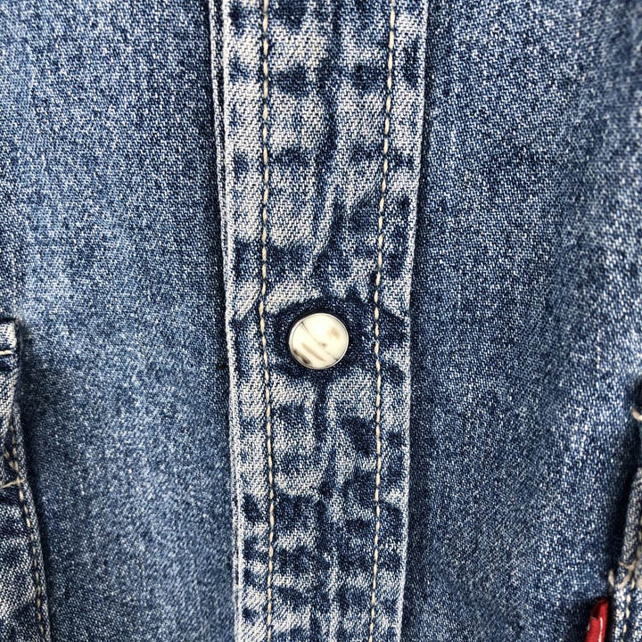 Levi's Long-Sleeve Denim Western Shirt, Men's Size XL (approx.) cotton blue type Vintage Second Hand
