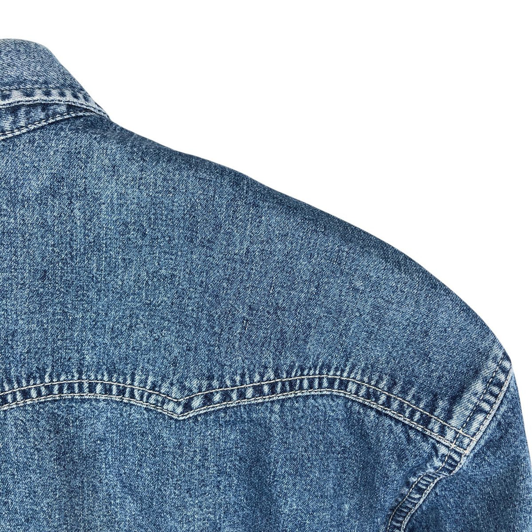 Levi's Long-Sleeve Denim Western Shirt, Men's Size XL (approx.) cotton blue type Vintage Second Hand