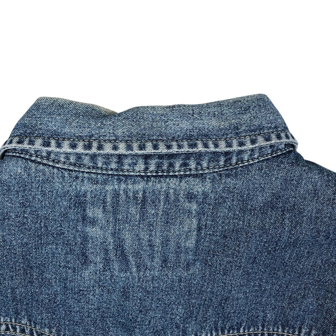 Levi's Long-Sleeve Denim Western Shirt, Men's Size XL (approx.) cotton blue type Vintage Second Hand