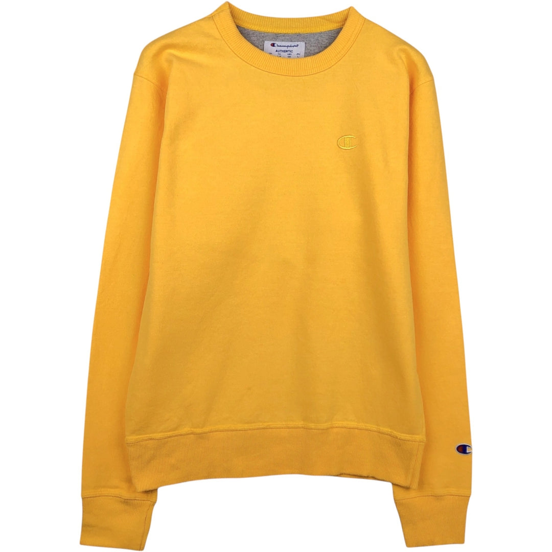 Champion AUTHENTIC Plain Blank Sweatshirt (Men's Size S) unclear yellow type Vintage Second Hand