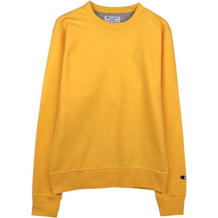 Champion AUTHENTIC Plain Blank Sweatshirt (Men's Size S) unclear yellow type Vintage Second Hand