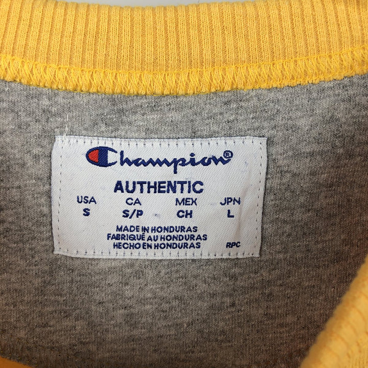 Champion AUTHENTIC Plain Blank Sweatshirt (Men's Size S) unclear yellow type Vintage Second Hand
