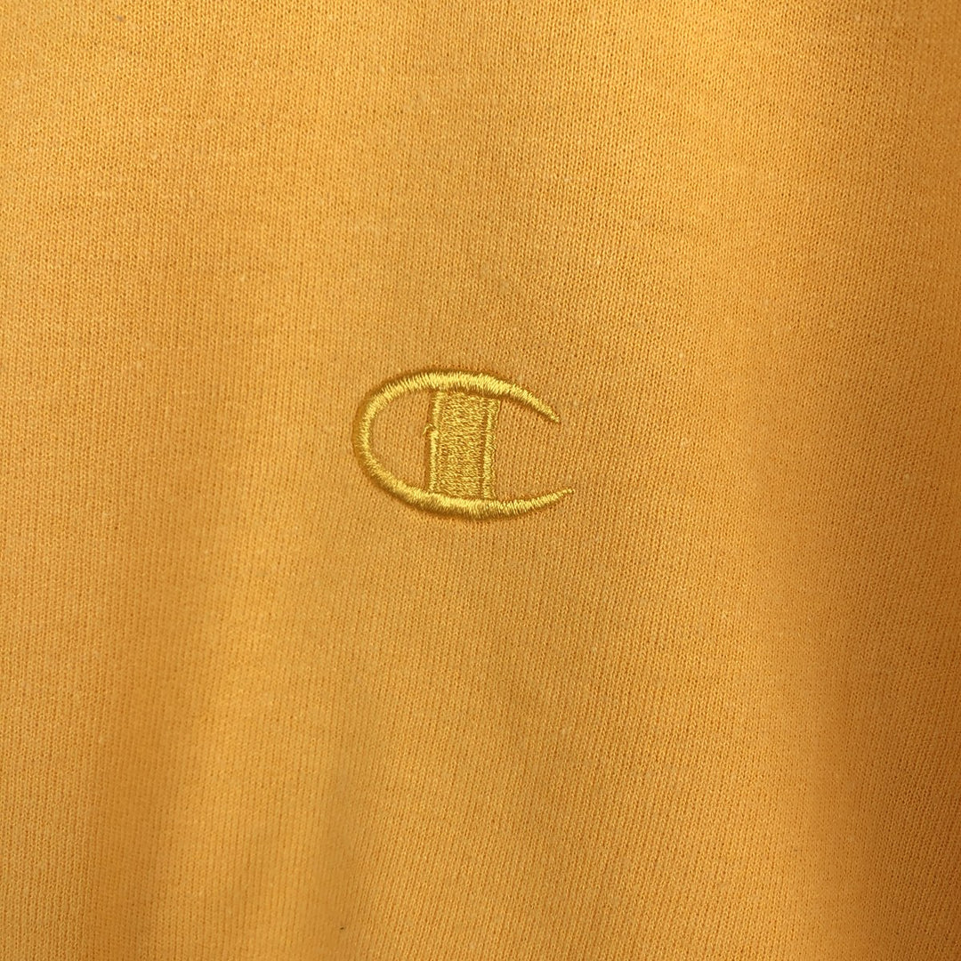 Champion AUTHENTIC Plain Blank Sweatshirt (Men's Size S) unclear yellow type Vintage Second Hand