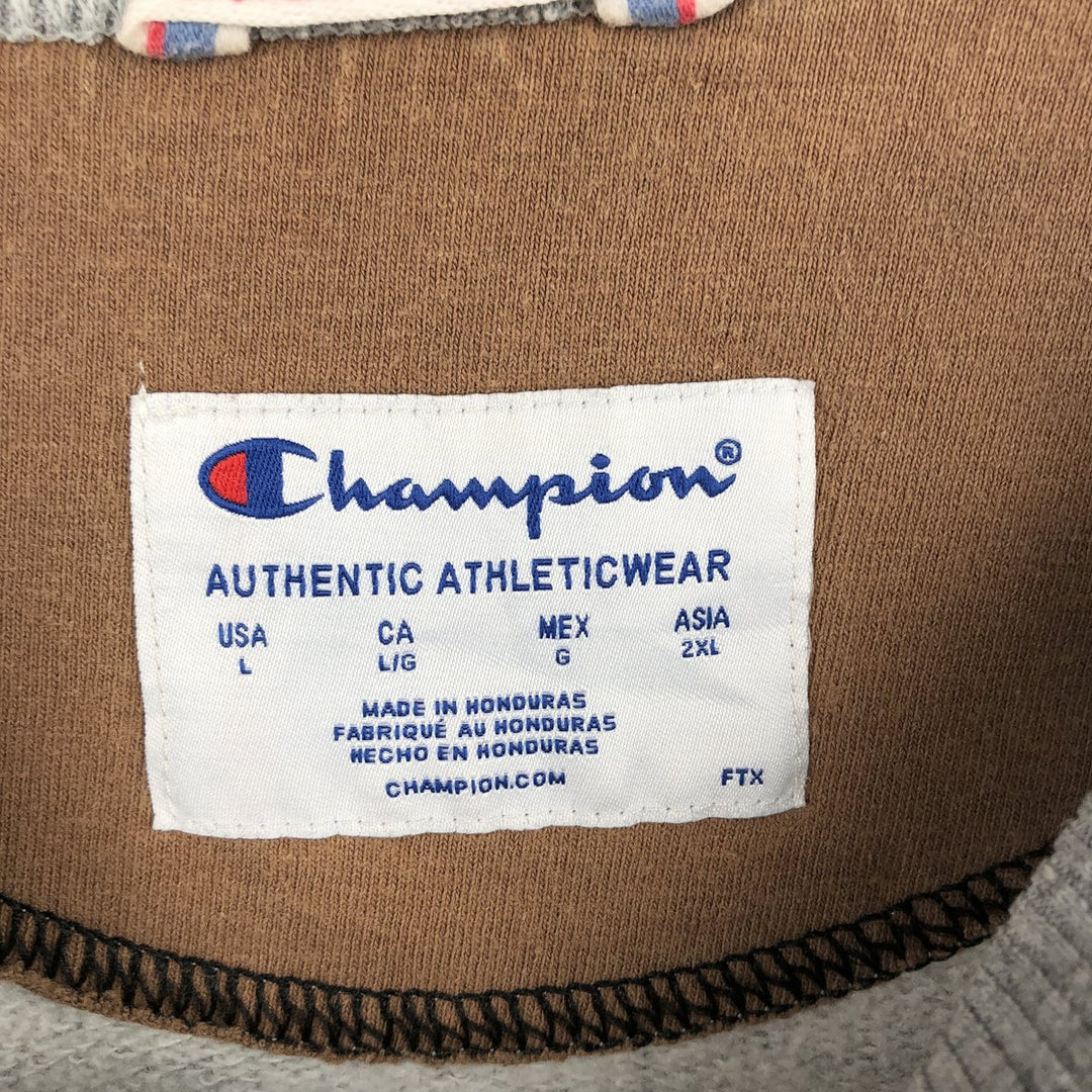 Champion Authentic Athletics Wear One-Point Logo Sweatshirt, Men's Size L cotton gray type Vintage Second Hand