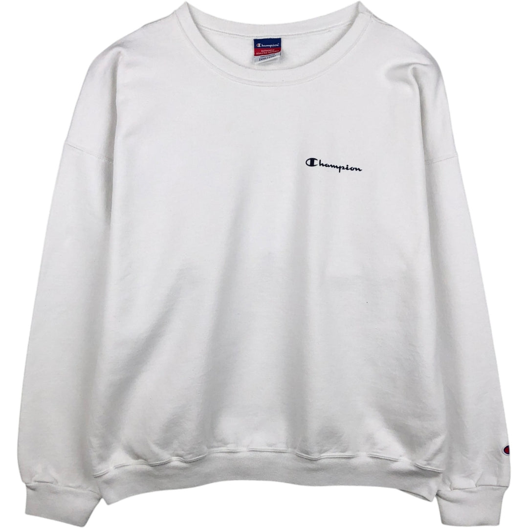 2000'S Champion Authentic Athletic Apparel Logo Sweatshirt (Men's XXL equivalent) unclear white type Vintage Second Hand