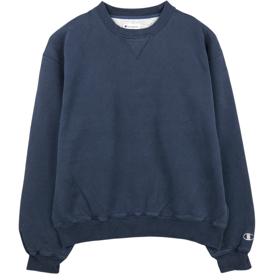 Champion AUTHENTIC Blank Sweatshirt (Men's Size L) cotton navy blue type Vintage Second Hand