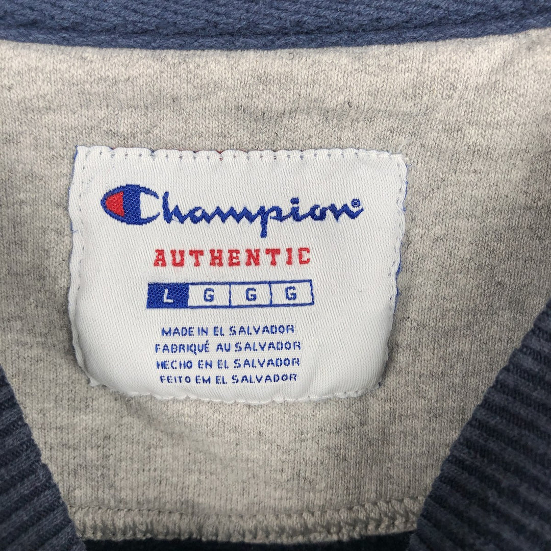 Champion AUTHENTIC Blank Sweatshirt (Men's Size L) cotton navy blue type Vintage Second Hand