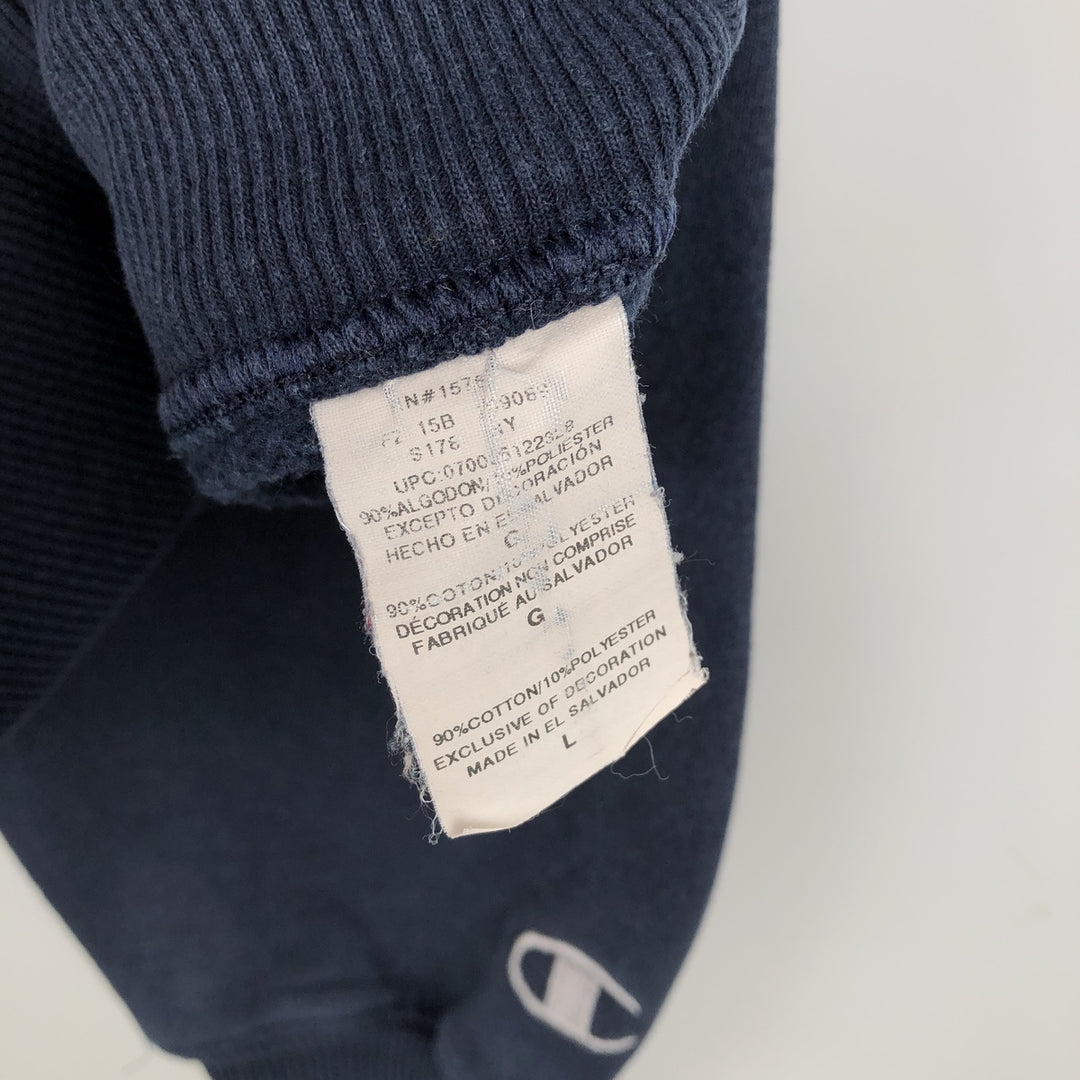 Champion AUTHENTIC Blank Sweatshirt (Men's Size L) cotton navy blue type Vintage Second Hand