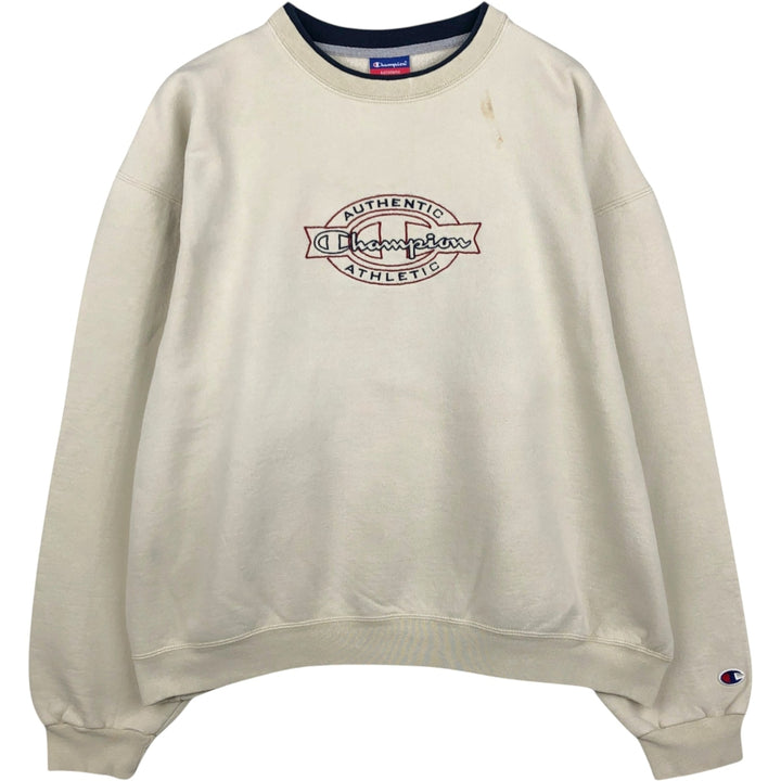 2000'S Champion Authentic Athletic Apparel College Sweatshirt, Men's Size XL cotton Beige type Vintage Second Hand