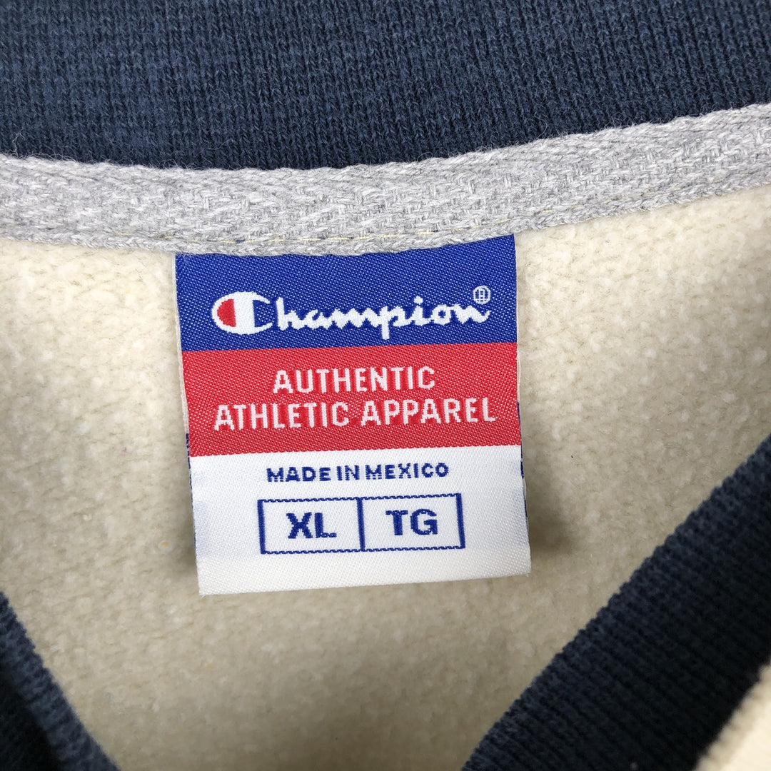 2000'S Champion Authentic Athletic Apparel College Sweatshirt, Men's Size XL cotton Beige type Vintage Second Hand