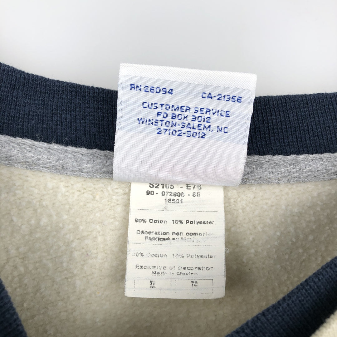 2000'S Champion Authentic Athletic Apparel College Sweatshirt, Men's Size XL cotton Beige type Vintage Second Hand