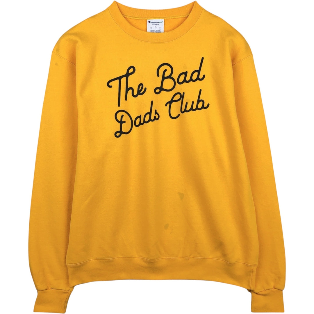 2000'S Champion ECO AUTHENTIC College Sweatshirt (Men's Size L) cotton yellow type Vintage Second Hand
