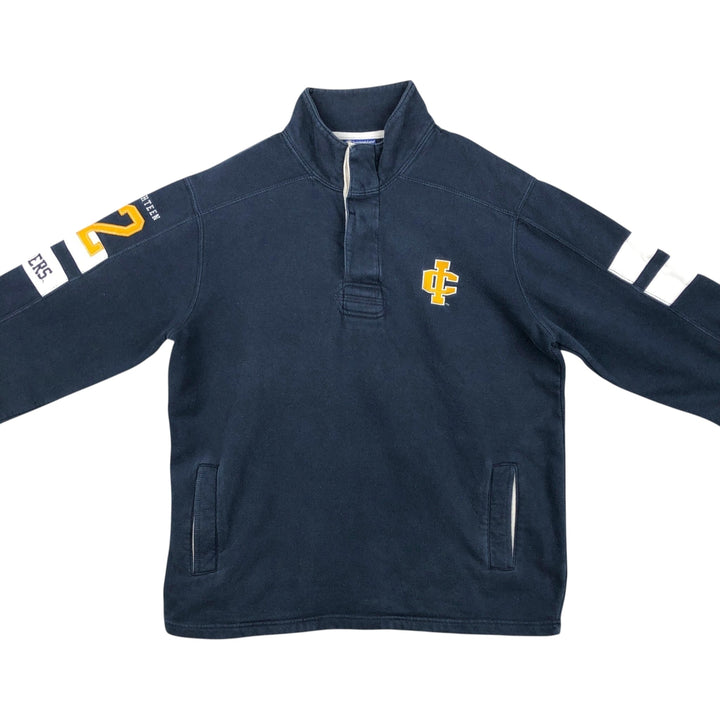 Champion Heritage Half-Button College Sweatshirt (Men's Size L) cotton navy blue type Vintage Second Hand