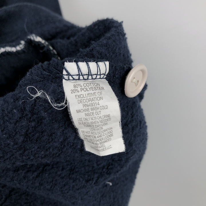 Champion Heritage Half-Button College Sweatshirt (Men's Size L) cotton navy blue type Vintage Second Hand