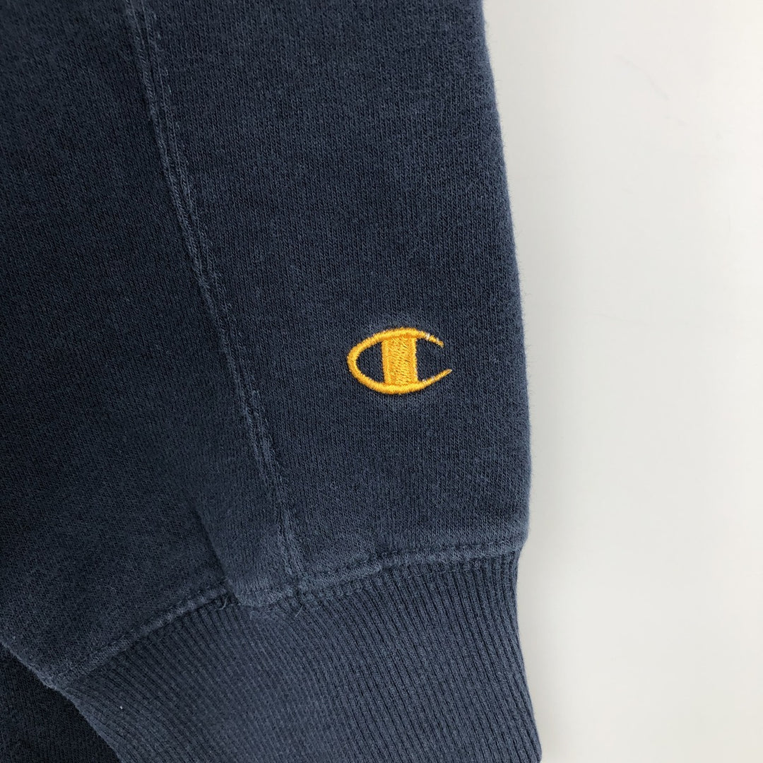 Champion Heritage Half-Button College Sweatshirt (Men's Size L) cotton navy blue type Vintage Second Hand