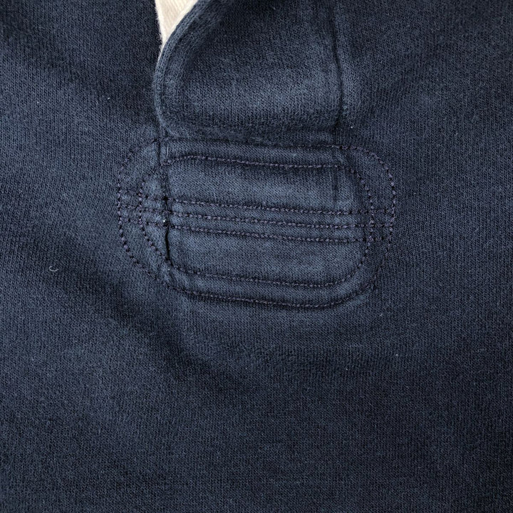 Champion Heritage Half-Button College Sweatshirt (Men's Size L) cotton navy blue type Vintage Second Hand