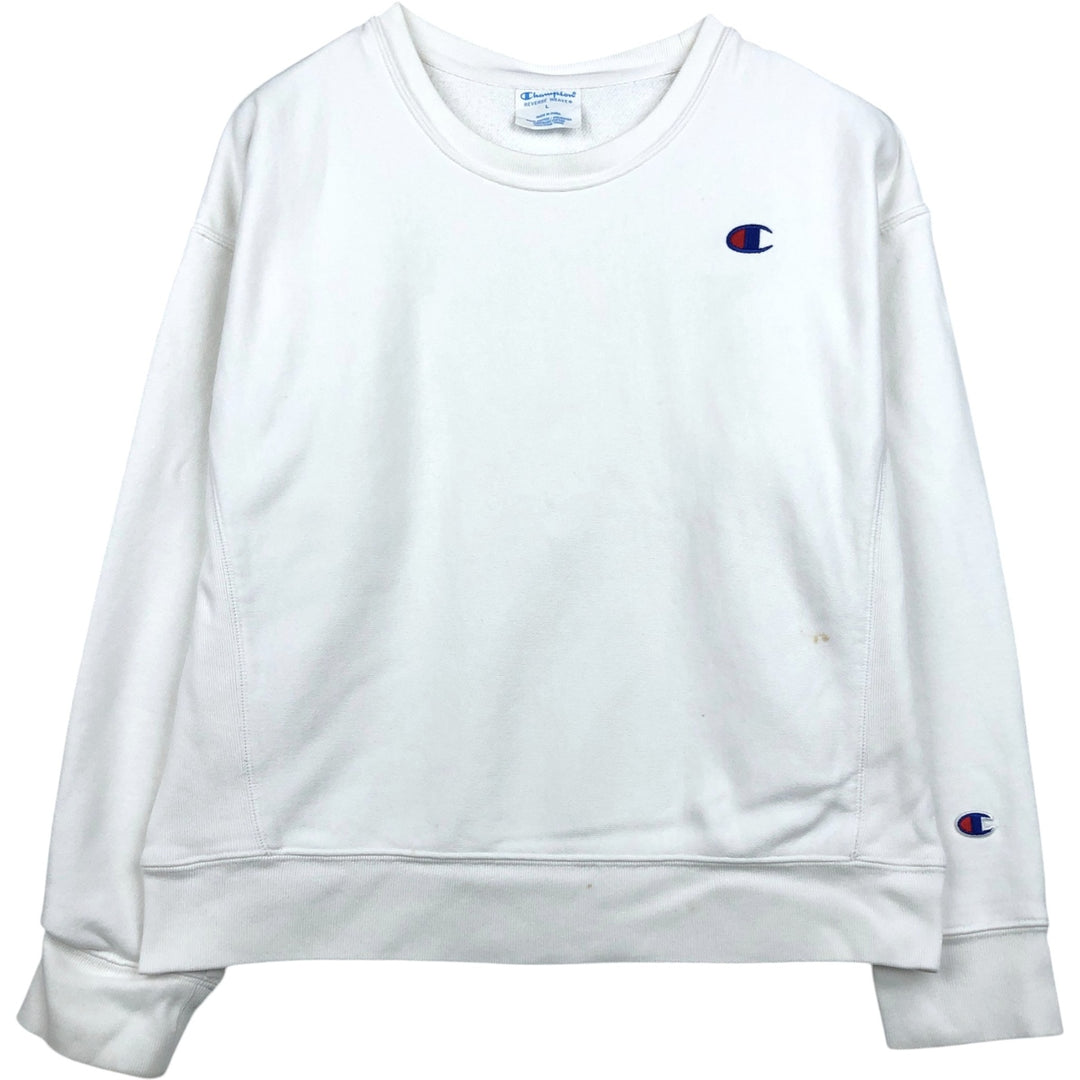 Champion REVERSE WEAVE Reverse Weave One Point Logo Sweatshirt Trainer Men's L size cotton white type Vintage Second Hand