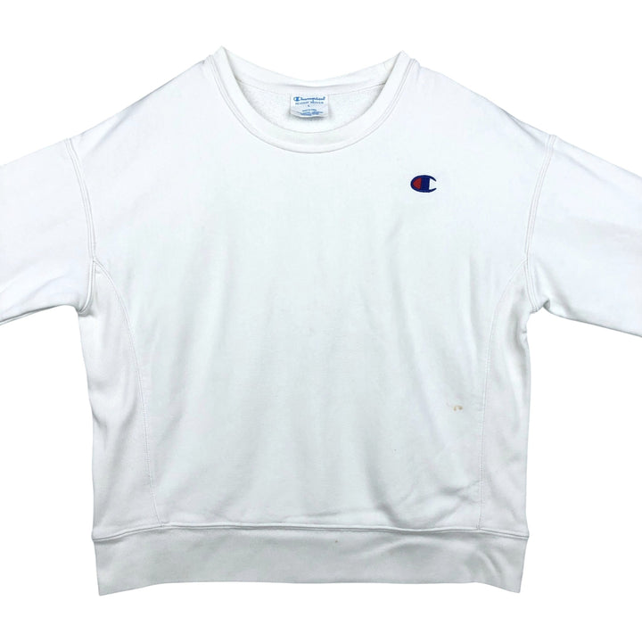 Champion REVERSE WEAVE Reverse Weave One Point Logo Sweatshirt Trainer Men's L size cotton white type Vintage Second Hand