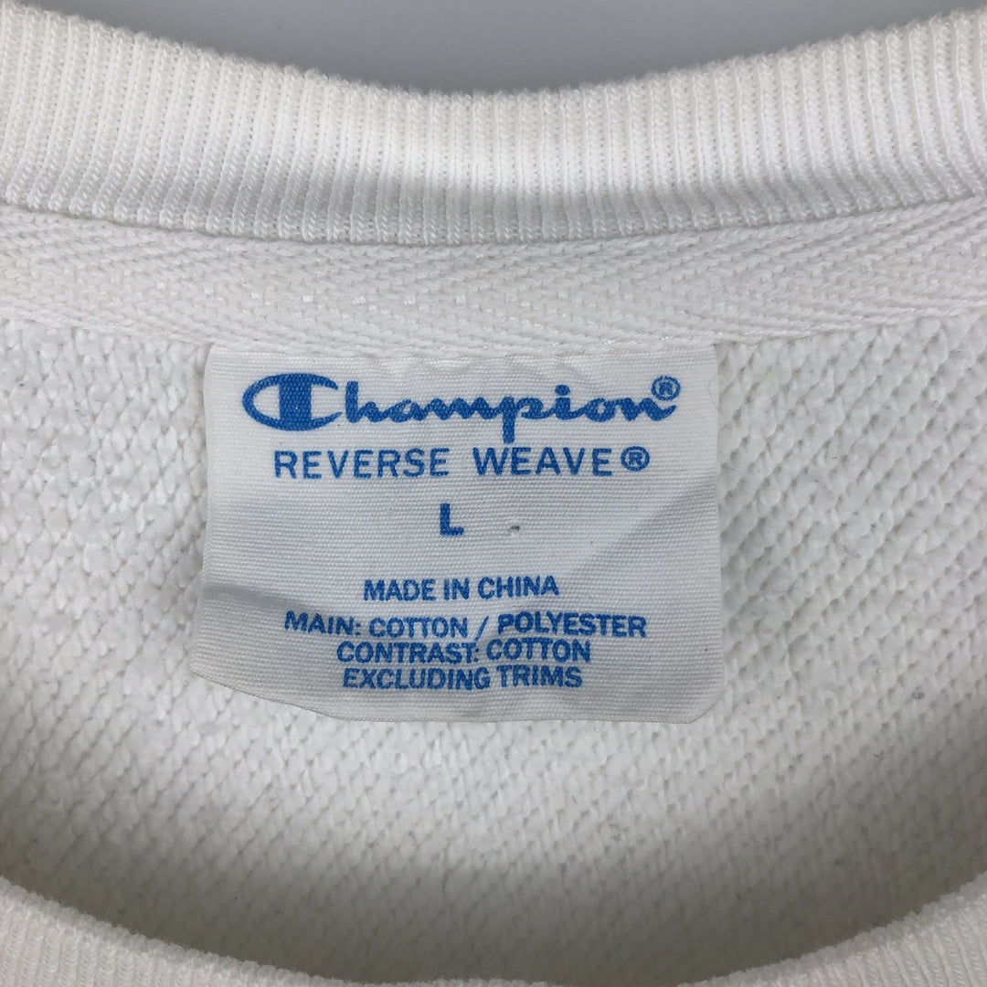Champion REVERSE WEAVE Reverse Weave One Point Logo Sweatshirt Trainer Men's L size cotton white type Vintage Second Hand