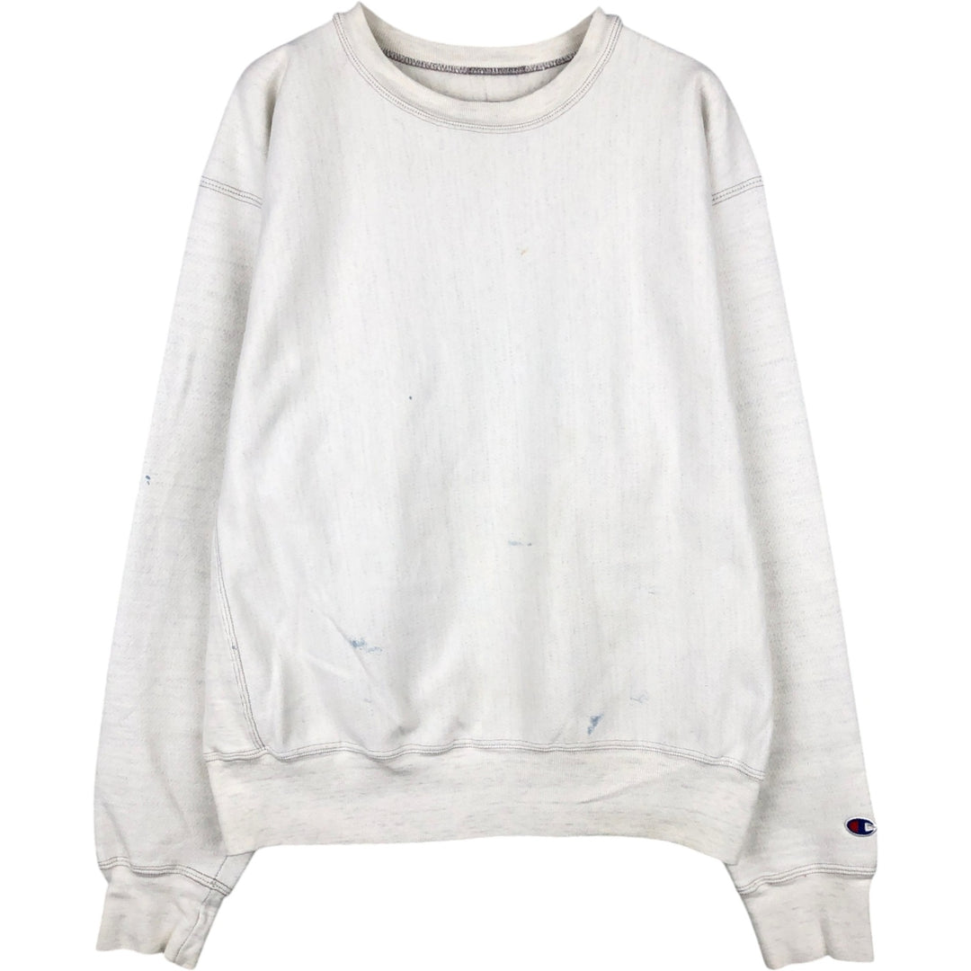 2000'S Champion Premium Reverse Weave Plain Blank Sweatshirt, Men's XL equivalent, No logo. unclear white type Vintage Second Hand