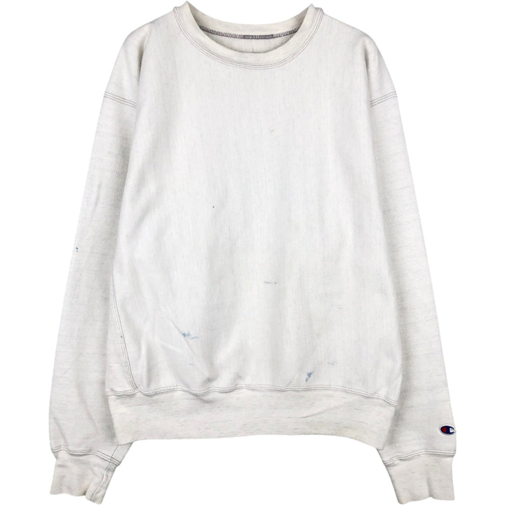 2000'S Champion Premium Reverse Weave Plain Blank Sweatshirt, Men's XL equivalent, No logo. unclear white type Vintage Second Hand