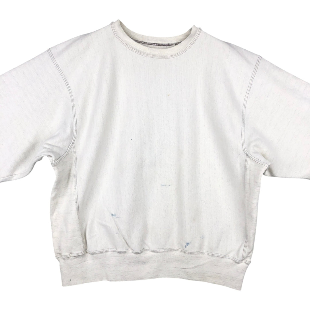 2000'S Champion Premium Reverse Weave Plain Blank Sweatshirt, Men's XL equivalent, No logo. unclear white type Vintage Second Hand