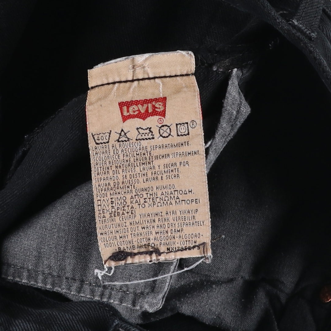 1990'S Levi's 00501-0165 Euro Model Black Denim Straight Leg Jeans, Made in England, Men's W33 (approx.), Vintage cotton black type Vintage Second Hand