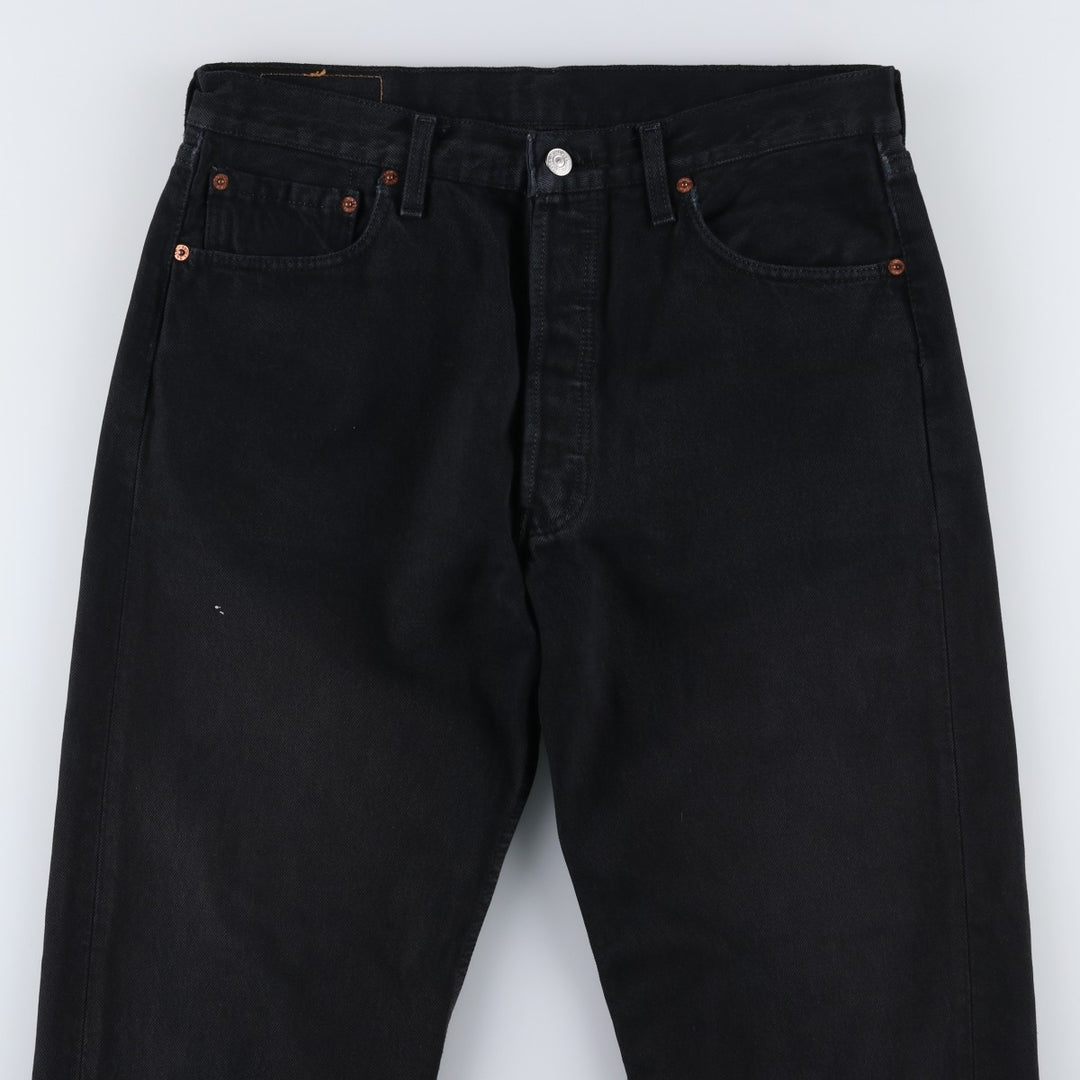 1990'S Levi's 00501-0165 Euro Model Black Denim Straight Leg Jeans, Made in England, Men's W33 (approx.), Vintage cotton black type Vintage Second Hand
