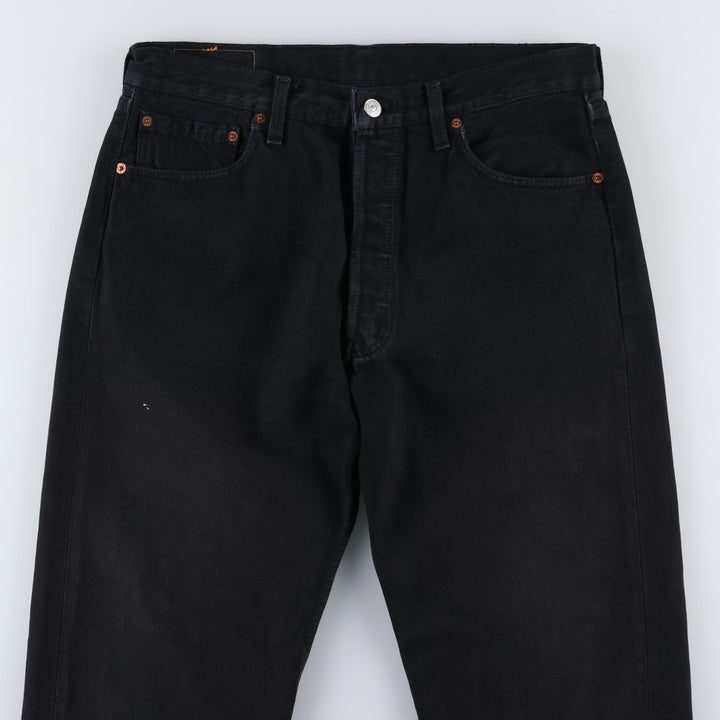 1990'S Levi's 00501-0165 Euro Model Black Denim Straight Leg Jeans, Made in England, Men's W33 (approx.), Vintage cotton black type Vintage Second Hand