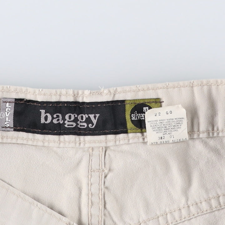 90'S Levi's Silver Tab Baggy Chino Pants, Made in USA, Men's, Size W32, Vintage cotton Beige type Vintage Second Hand