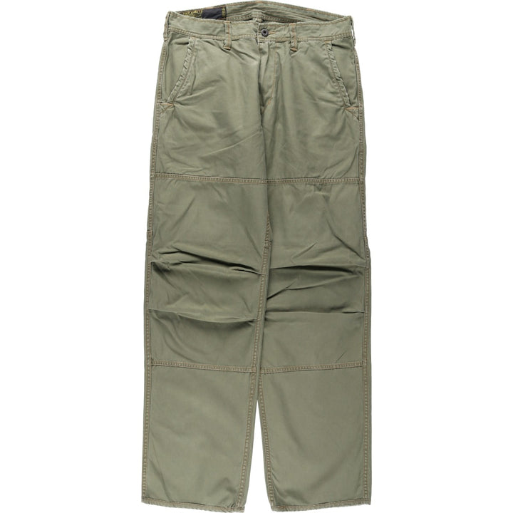 2000'S Ralph Lauren POLO JEANS COMPANY Double Knee Military Pants, Men's Size W34 (approx.) cotton Khaki type Vintage Second Hand