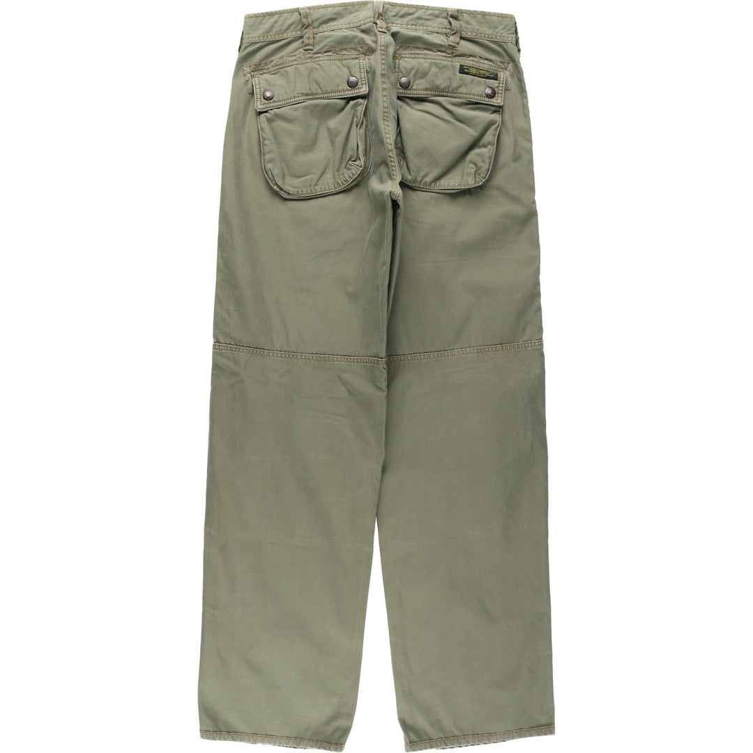 2000'S Ralph Lauren POLO JEANS COMPANY Double Knee Military Pants, Men's Size W34 (approx.) cotton Khaki type Vintage Second Hand