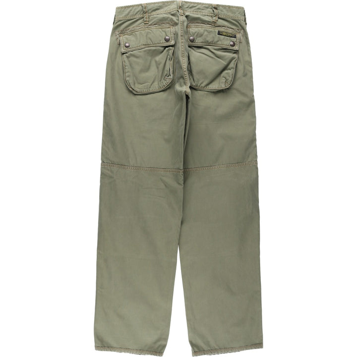 2000'S Ralph Lauren POLO JEANS COMPANY Double Knee Military Pants, Men's Size W34 (approx.) cotton Khaki type Vintage Second Hand
